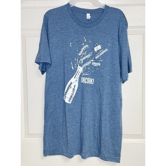 Uncork 2020 Unisex T Shirt Gift for Wine lover Bartender Waiter Restaurant Blue - Picture 1 of 7